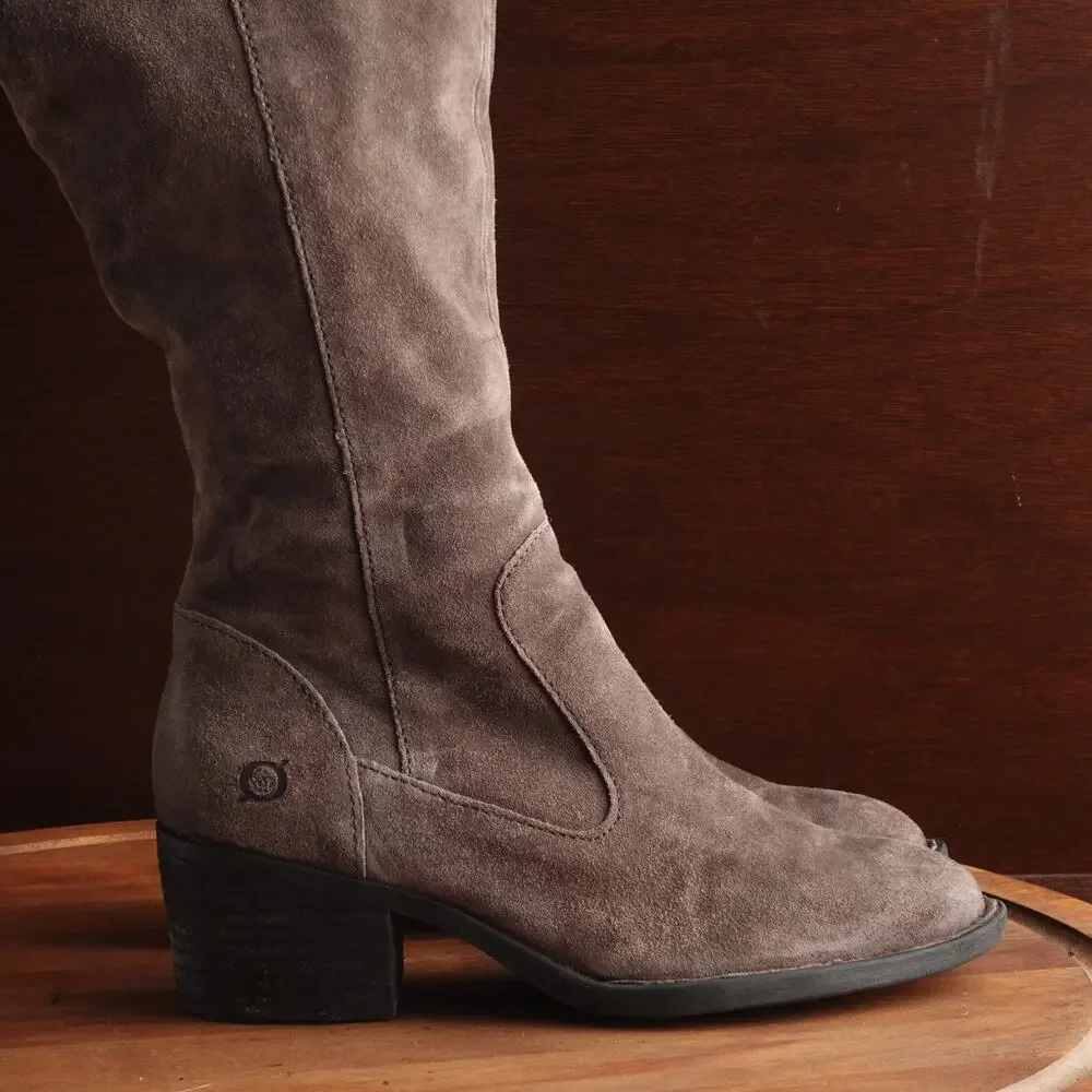Born Boots Womens SZ 8M Brown Gray Gallinara Over The Knee Suede Coastal Cowgirl